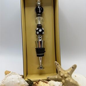 Bed Bath & Beyond Black Glass Beaded Wine Stopper